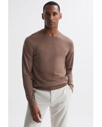 Reiss - Wessex - Brown Sugar Merino Wool Jumper - Lyst