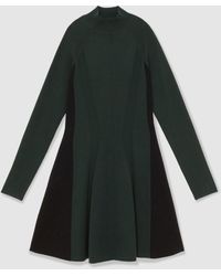 Reiss Rene - Green Hybrid Knit Midi Dress, L (us 12-14) | Lyst