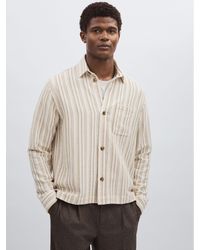 Les Deux - Ivory Cotton-blend Stripe Overshirt - Lyst