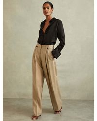 Reiss - Silk Double-Cuff Button-Through Shirt - Lyst