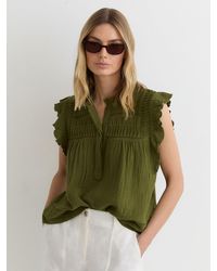 Reiss - Cotton Cheesecloth Sleeveless Top - Lyst
