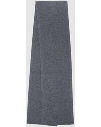 Reiss - Chesterfield - Charcoal Merino Wool Ribbed Scarf, One - Lyst