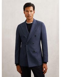 Reiss - Wool-Blend Double-Breasted Blazer Slim-Fit - Lyst