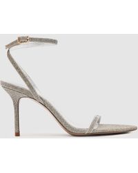 Reiss - Charlotte - Silver Strappy Stiletto Sandals, Us 10 (uk 8) - Lyst