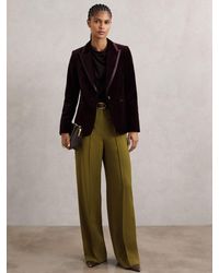 Reiss - Luisa Petite Wide-Leg Pintuck Trousers - Lyst