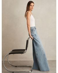 Reiss - Twist Seam Wide Leg Jeans - Lyst