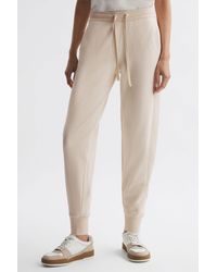 Reiss - Bronte - Ivory Cotton Drawstring Cuffed Joggers - Lyst