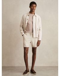 Reiss - Newmark - Stone Textured Drawstring Shorts, 28 - Lyst
