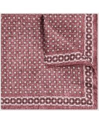 Reiss - Nicolo - Dusty Rose Silk Floral Print Pocket Square - Lyst