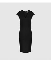 reiss myra tailored wrap front dress