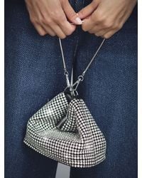 Reiss - Leah - Silver Crystal Bracelet Pouch Bag, One - Lyst
