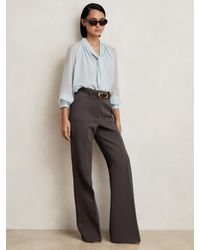 Reiss - Priya - Mauve Neutral Twill Patch-pocket Flared Trousers, Us 4 L - Lyst
