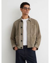 Reiss - Suede Patch-Pocket Worker Jacket - Lyst