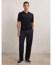 Reiss - Merino Wool Open Collar Polo Shirt, - Resort & Holiday Wear - Lyst
