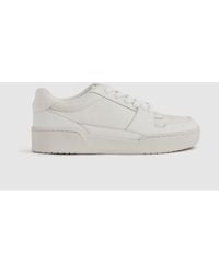 Reiss - Frankie - White Leather Lace-up Trainers - Lyst