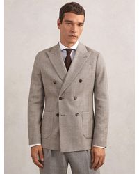 Reiss - Peak Herringbone Jacket - Lyst