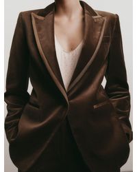 Reiss - Velvet Satin-Trim Single-Breasted Suit Blazer - Lyst