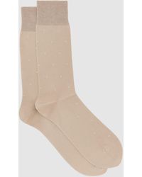 Reiss - Oatmeal & Ecru Mario Cotton-Blend Polka-Dot Socks, S & M - Lyst