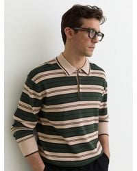 Reiss - Rugby-Stripe Half-Button Jumper - Lyst