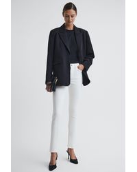 Reiss - Lux - White Mid Rise Skinny Jeans - Lyst