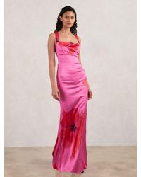 GOOD AMERICAN - Satin Floral Maxi Dress - Lyst