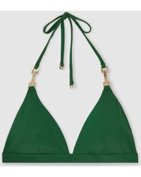 Reiss - Triangle Halter Neck Bikini Top - Lyst