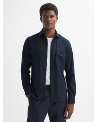 Reiss - Chaser Polyester Button-Through Twin Pocket Overshirt - Lyst