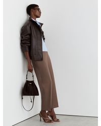 Reiss - Rosemary - Taupe Neutral Welt-pocket Tapered Trousers, Us 10 R - Lyst