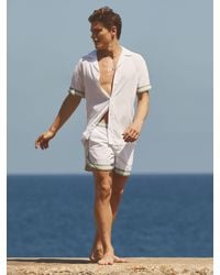 Reiss - Valbonne - White Ché Cuff Detail Cuban Collar Shirt, L - Lyst