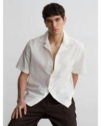 Reiss - Textured Cuban-Collar Short-Sleeve Shirt - Lyst