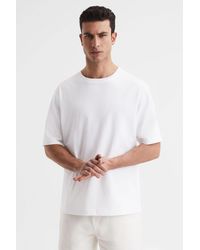 Reiss - Tate - White Oversized Garment Dye T-shirt, Uk X-small - Lyst