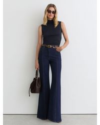 Reiss - Hattie - Navy Funnel-neck Jersey-knit Vest With Wool, M (us 8-10) - Lyst