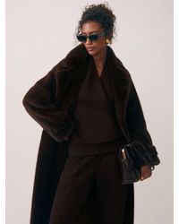 Reiss - Premium Interlock Shawl-Neck Sweatshirt With - Lyst