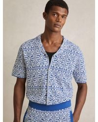 Reiss - Tile Pattern Knit Shirt - Lyst