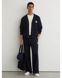 Reiss - Monogram-Embroidered Relaxed Cardigan - Lyst