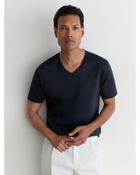 Reiss - Air-Water-Cotton V-Neck Tailored-Fit T-Shirt - Lyst