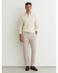 Reiss - Cotton-Linen Side-Adjuster Tapered Trousers - Lyst