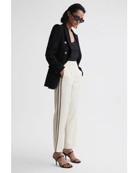 Reiss - Taper - Cream Theo Taper Tapered Fit Side Stripe Trousers, Us 8 - Lyst