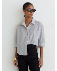 Reiss - Cotton Striped Cropped Shirt - Lyst