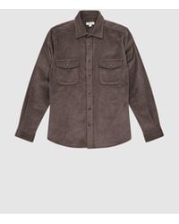 Reiss - Bonucci - Mocha Corduroy Twin Pocket Overshirt - Lyst