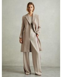 Reiss - Louis - Stone Petite Wool-blend Coat, Us 4 - Lyst