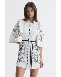 Joslin Studio - Beaded Cotton Shirt Mini Dress - Lyst