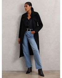 Reiss - Wool-Blend Double-Lapel Belted Coat With Cashmere - Lyst
