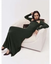 Reiss - Knitted Cut Out Maxi Dress - Lyst