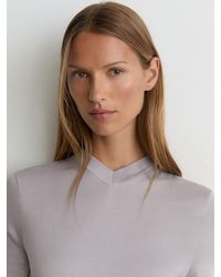 Reiss - High V-Neck Long-Sleeve Top - Lyst