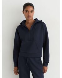 Reiss - Premium Interlock Half-Zip Hoodie - Lyst