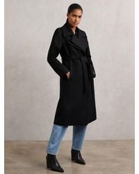 Reiss - Wool-Blend Double-Lapel Belted Coat With Cashmere - Lyst