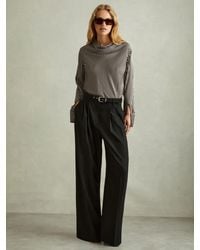 Reiss - Addison Neck Top Striped - Lyst