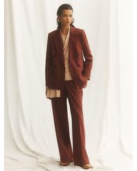 Reiss - Wool-Blend Wide-Leg Suit Trousers - Lyst