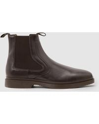 Reiss - Jagger - Dark Brown Leather Chelsea Boots, Us 9 (uk 8) - Lyst